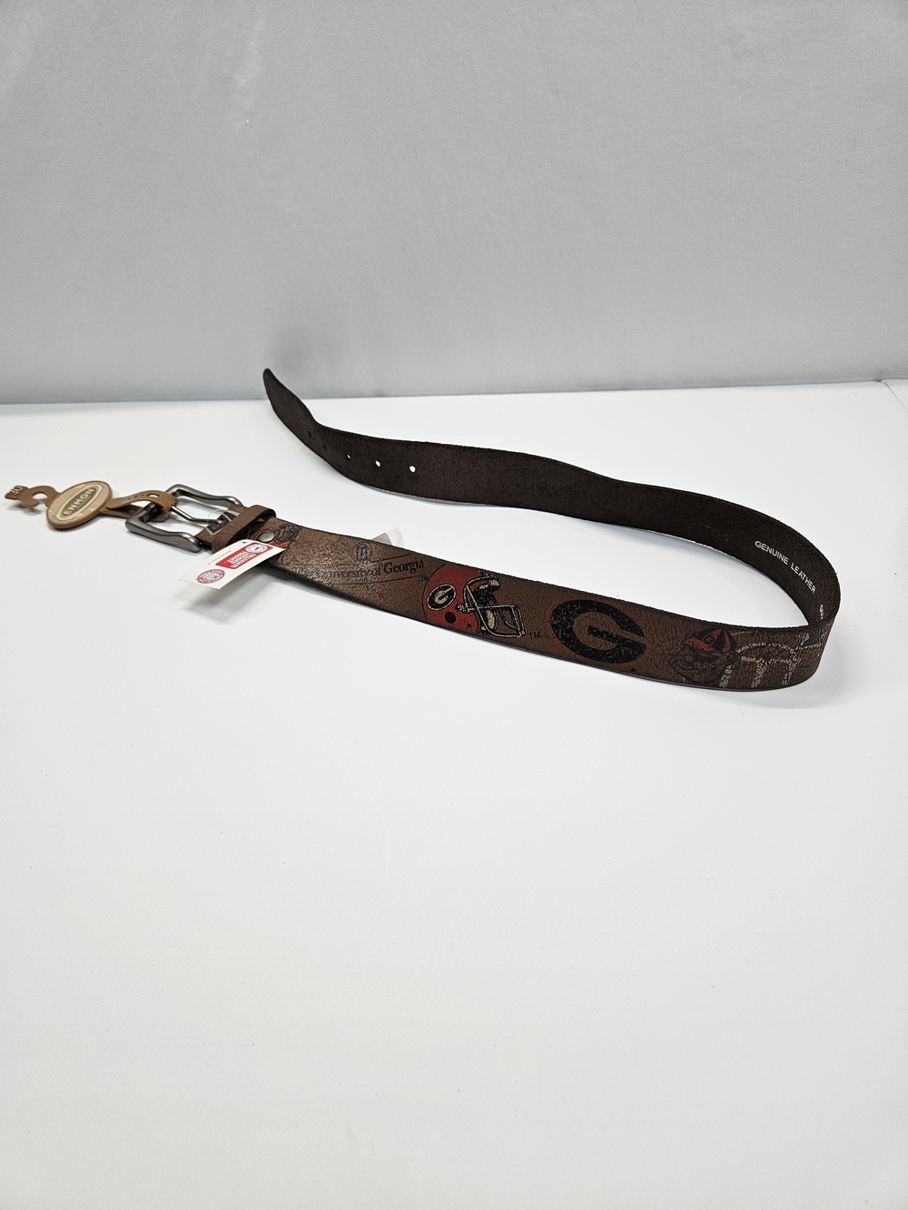 University of Georgia Bulldogs Leather Belt Size 30  UGA Tooled Brown  NEW!